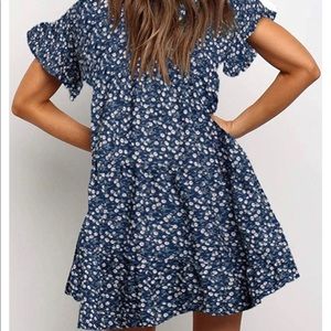 Boho Floral Printed Babydoll Loose Dress